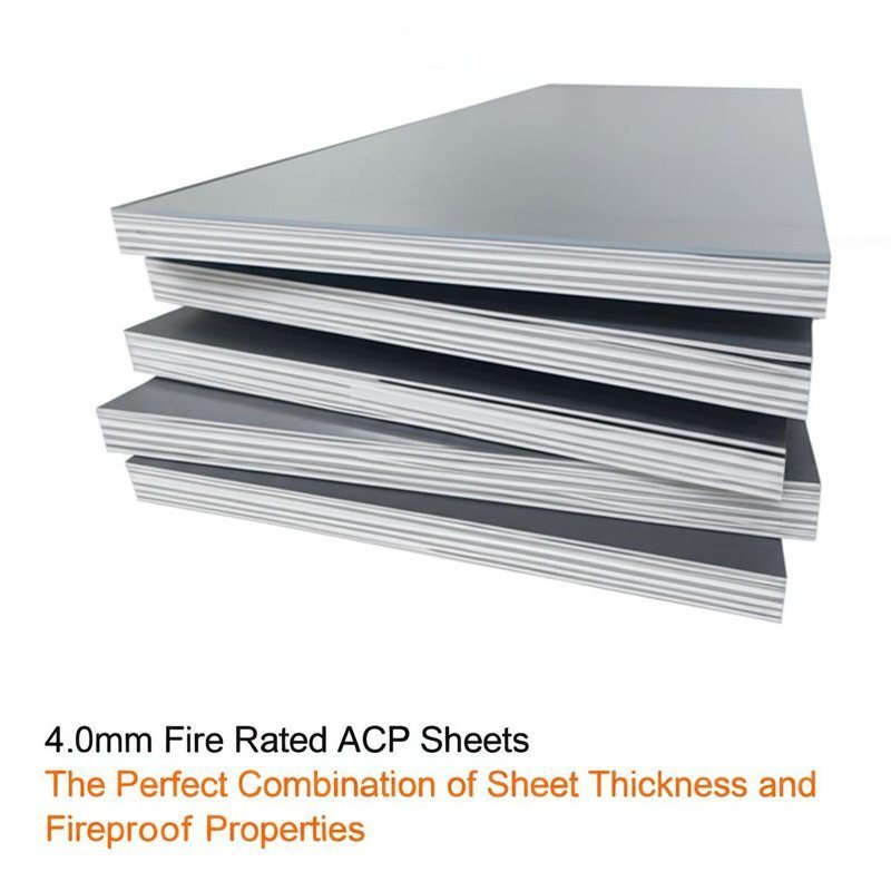 4.0mm Fire Rated ACP Sheets with Non-combustible Plastic Core and Polyester Coating for Easy Maintenance